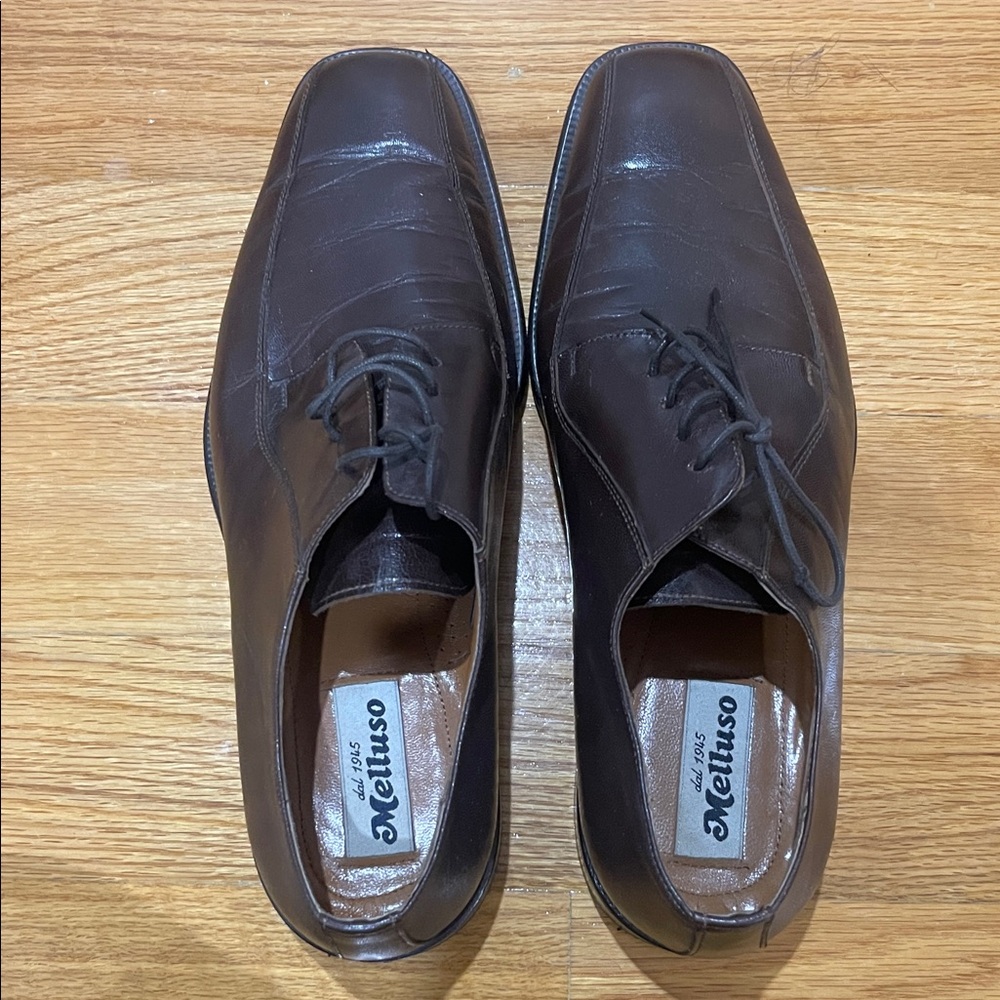 Melluso Men's Dark Brown Leather Oxfords